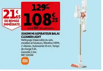 Auchan Xiaomi xiaomi mi aspirateur balai cleaner light offre