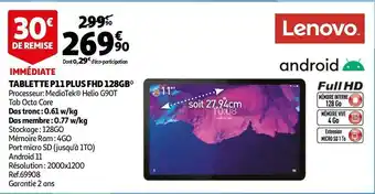 Auchan Lenovo tablette p11 plus fhd 128gb offre