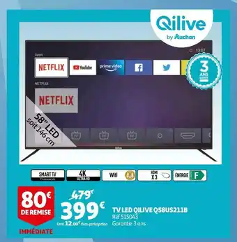 Auchan Qilive tv led q58us211b offre