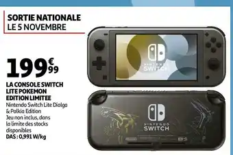 Auchan La console switch lite pokemon edition limitee offre