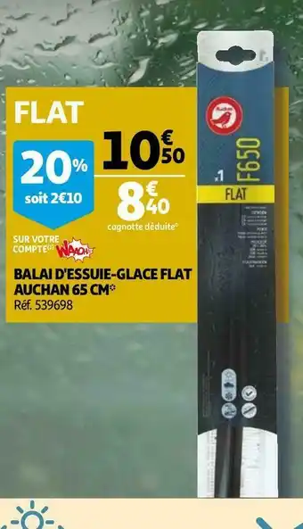 Auchan Auchan balai d'essuie-glace flat 65 cm offre