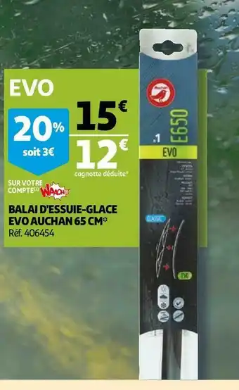 Auchan Auchan balai d'essuie-glace evo 65 cm offre