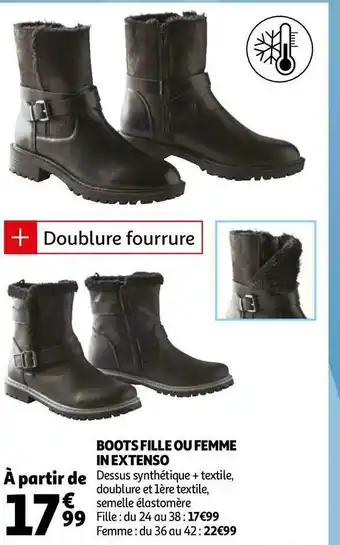 Auchan In extenso boots fille ou femme offre