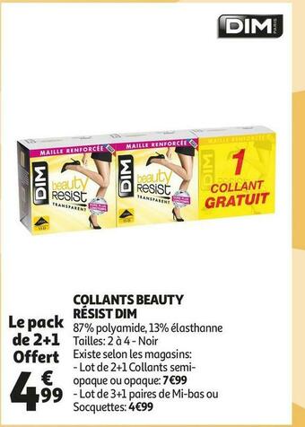 Auchan Dim collants beauty résist offre