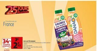 Auchan Danone jus lactés offre