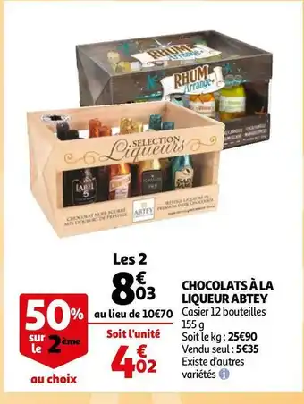 Auchan Abtey chocolats à la liqueur offre