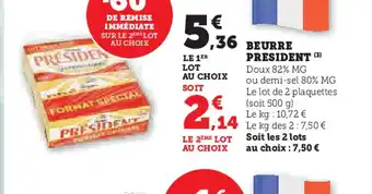 U Express BEURRE PRESIDENT offre