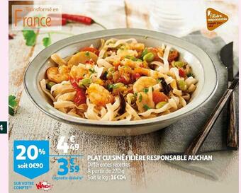 Auchan Auchan plat cuisiné filière responsable offre