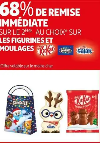 Auchan Galak/kitkat/smarties bon plan sur les figurines et moulages des marque galak,kitkat,smarties offre