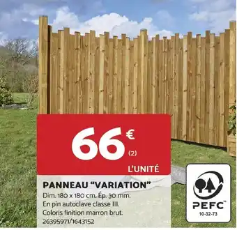 Bricomarché PANNEAU "VARIATION" offre