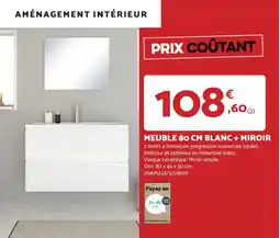Bricomarché MEUBLE 80 CM BLANC + MIROIR offre