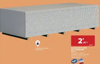 Bricomarché PLAQUE DE PLÂTRE BA13 STANDARD DRYPLAC offre