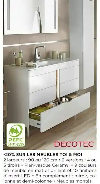 Lapeyre Decotec bon plan sur les meubles toi & moi offre