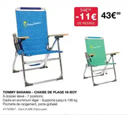 Costco TOMMY BAHAMA - CHAISE DE PLAGE HI-BOY offre