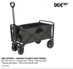 MAC SPORTS - CHARIOT PLIABLE AVEC FREINS