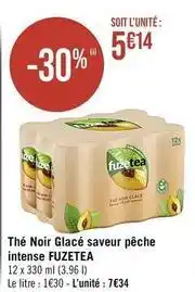 Fuzetea - thé noir glacé saveur pêche intense