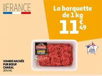 Auchan Supermarché Charal - viande hachée pur bœuf offre