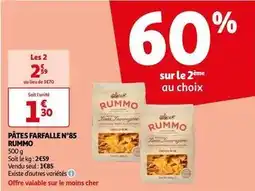 Auchan Supermarché Rummo - pâtes farfalle n'85 offre