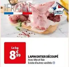 Auchan Supermarché Lapin entier découpé offre