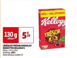 Auchan Supermarché Kellogg's - céréales trésor chocolat noisettes offre