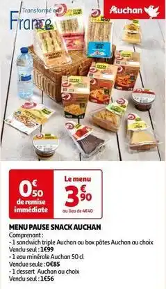 Auchan Supermarché Auchan - menu pause snack offre