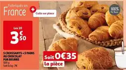 Auchan 5 croissants + 5 pains au chocolat pur beurre offre