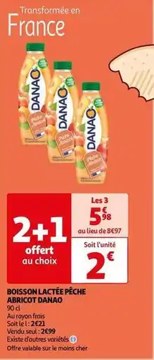 Auchan Danao - boisson lactée pêche abricot offre