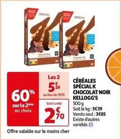 Auchan Kellogg's - céréales spécial k chocolat noir offre