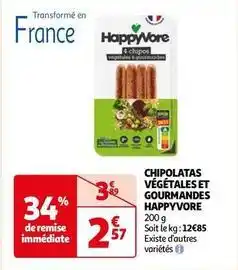 Auchan Happyvore - chipolatas végétales et gourmandes offre
