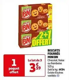Auchan Bn chocolat - biscuits fourrés offre