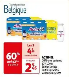 Auchan Actimel - différents parfums offre