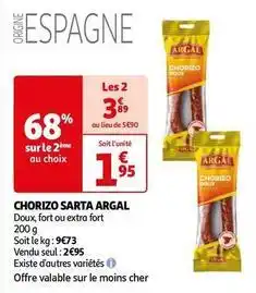 Auchan Argal - chorizo sarta offre