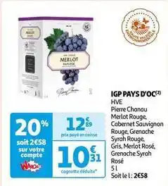 Auchan Pierre chanau - igp pays d'oc offre