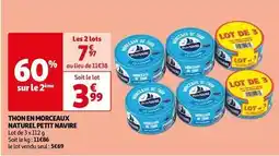 Auchan Petit navire - thon en morceaux naturel offre