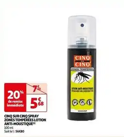 Auchan Cino sur cino - spray zones tempérées lotion anti-moustique offre