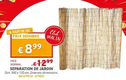 Trafic Separation de jardin offre