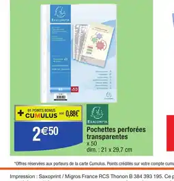 Pochettes perforées transparentes