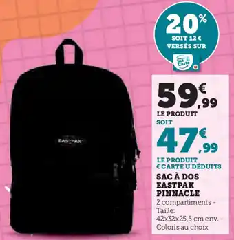 Hyper U SAC À DOS EASTPAK PINNACLE offre