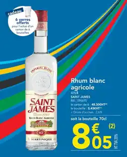 METRO Rhum blanc agricole offre