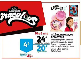 Auchan Téléphone Magique De Ladybug offre