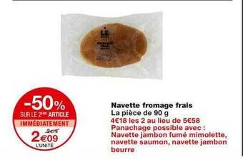 Monoprix Navette Fromage Frais offre