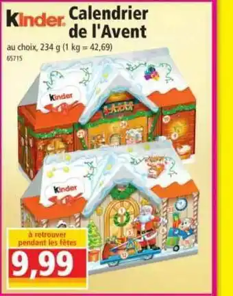 Norma Calendrier De L'avent Kinder offre