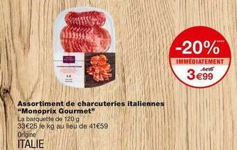 Monoprix Assortiment De Charcuteries Italiennes offre