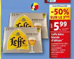Lidl Leffe bière blonde d’abbaye offre