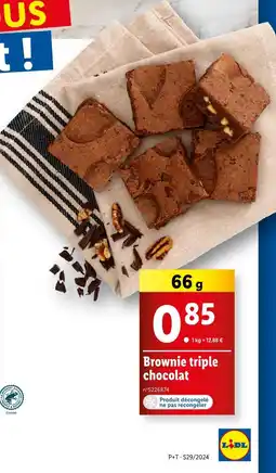 Lidl Brownie triple chocolat offre