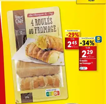 Lidl Toque du Chef 4 roulés au fromage offre