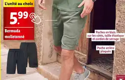 Lidl LIVERGY Bermuda molletonné offre
