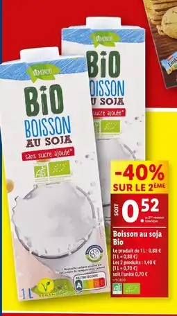 Lidl VEMONDO Boisson au soja Bio offre