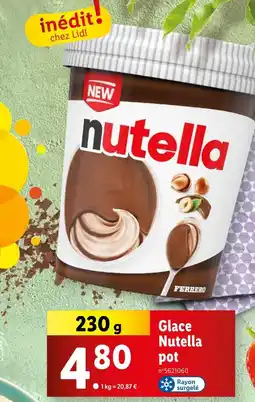 Lidl Nutella Glace Nutella pot offre
