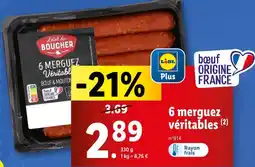 Lidl 6 Merguez Véritables offre